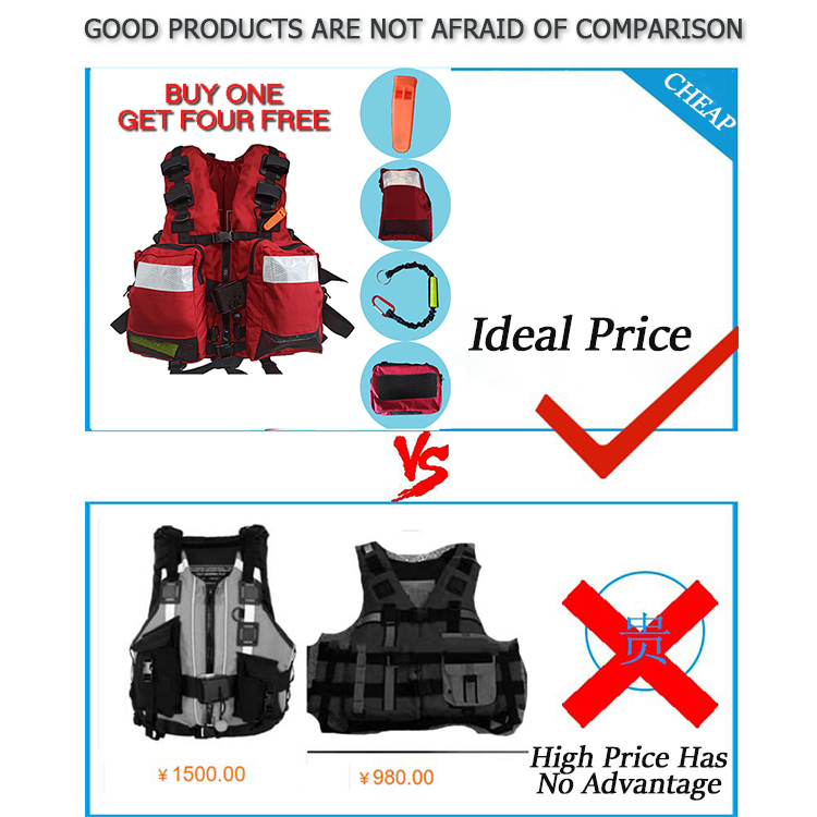 Adjustable Vest Adults 500d Polyester Oxford Fishing Oversized Foam Rescue Life Jacket