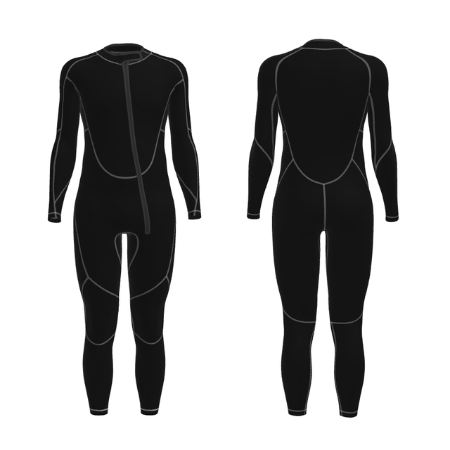 Neoprene Wetsuit Surf Freediving Zip 3mm Smoothskin Long Sleeve Front Zipper Diving Suit