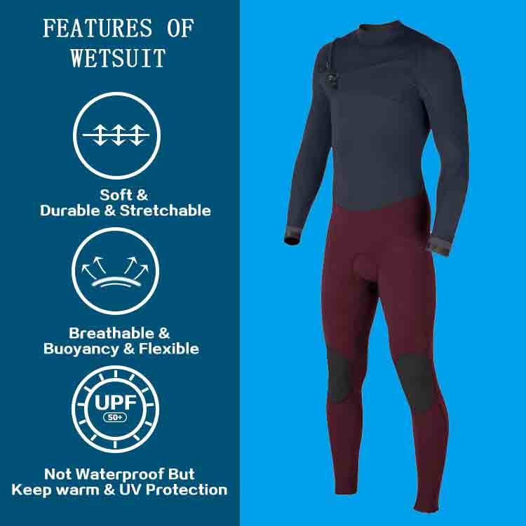 Yulex Limestone Yamamoto Neoprene Freediving Surfing Men Diving Suit 4/3 Chest Zip Wetsuit